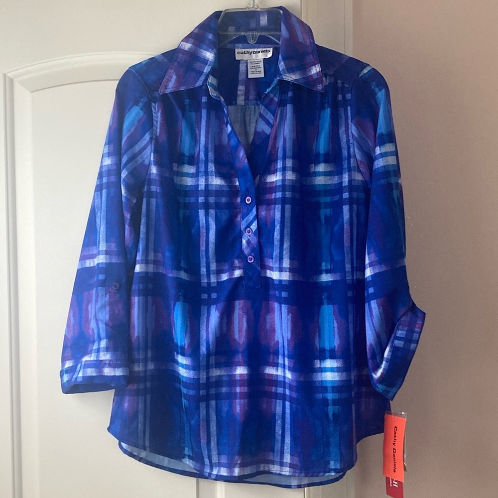 Cathy Daniels Plaid Women's Top